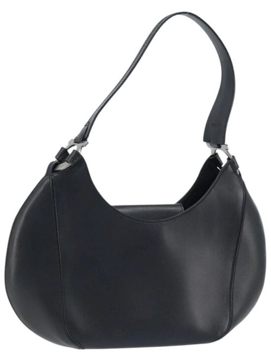 Salvatore Ferragamo Handbags - Salvatore Ferragamo Shoulder Bag Leather Black Auth ka2654A